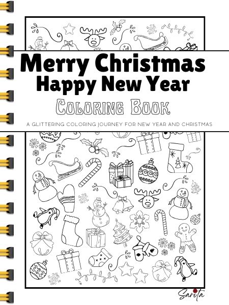Merry Christmas and New Year Coloring Book - Joyful Seasons (Printable Digital Book)