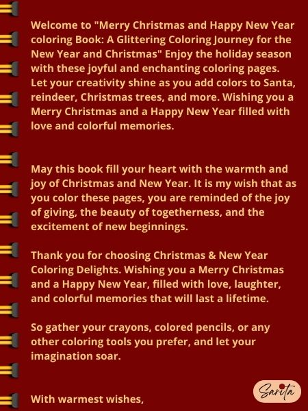 Merry Christmas and New Year Coloring Book - Joyful Seasons (Printable Digital Book)