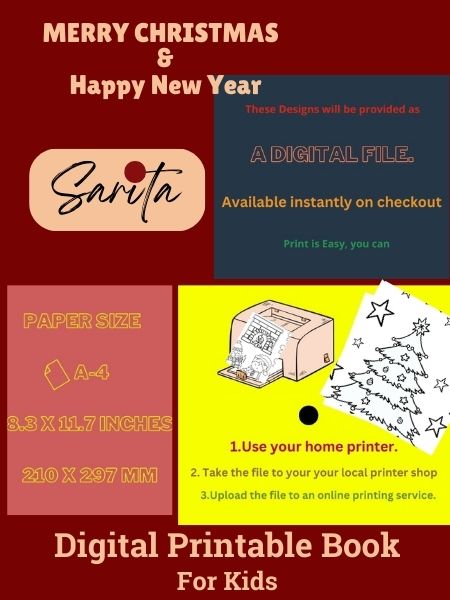 Merry Christmas and New Year Coloring Book - Joyful Seasons (Printable Digital Book)