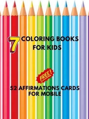 Art therapy bundle: 7 coloring books + 52 affirmations for emotional wellness, creativity, and family connection
