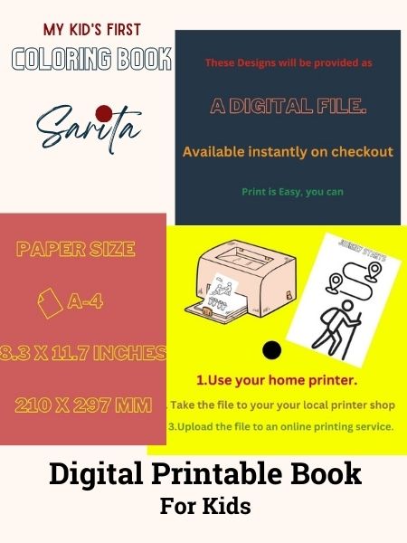 My Kid's First Coloring Book (Printable Digital Book)