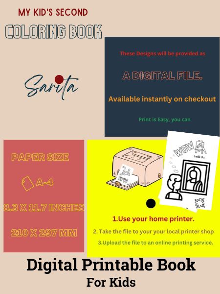 My Kid's Second Coloring Book (Printable Digital Book)