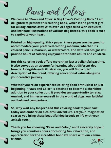 Paws and Colors (Printable Digital Book)